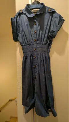 セシルマクビー デニム風 シャツワンピース 半袖