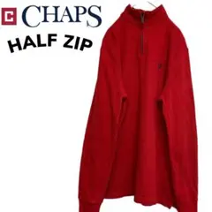 CHAPS ハーフジップ　Mサイズ　赤　チャップス