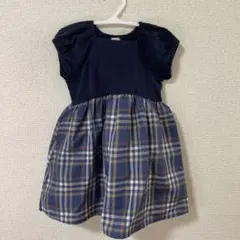 専用petit main ネイビー チェック ワンピース