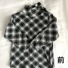 チェック柄 ハイネック 長袖 トップス　UNIQLO ユニクロ　90