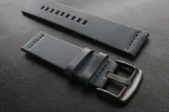 【18mm・20mm・22mm・24mm】 本革ベルト ミリタリー　ブルー 青