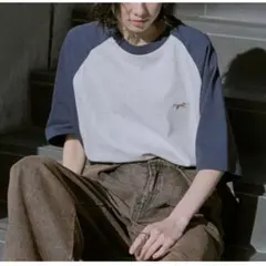 pennys ラグランスリーブ Tシャツ ネイビー×オートミール