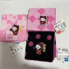 ハローキティ　タオルハンカチ　ご当地キティ　飛騨　さるボボ　セット