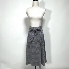 ジェイプレス　アシンメトリー フレアスカート　９　グレンチェック　ウール