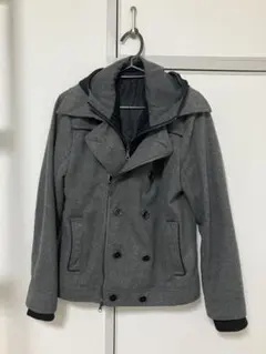 【美品】in the attic 2WAYジャケット グレー M パーカー付き