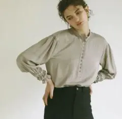 front button shirring cuffs ブラウスのサムネイル
