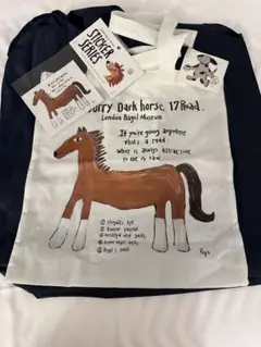【新品未使用】韓国ロンドンベーグルミュージアムエコバッグLサイズ〜ステッカー付