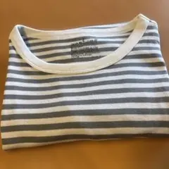 無印良品ボーダーTシャツ　L グレー×ホワイト