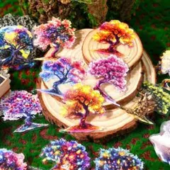 【M11】シール 6種120枚 PET ステッカー 木 森 植物 コラージュ素材