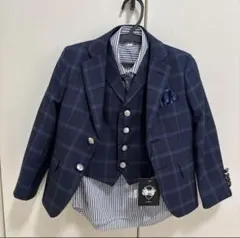 新品タグ付き　ネイビー チェック柄 フォーマルスーツ