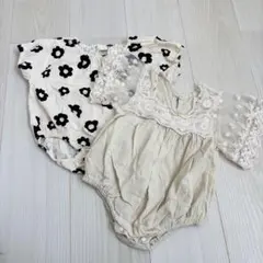 激安！ベビー　ロンパース　夏服　女の子　フリフリ　花柄　レース　ベビードレス