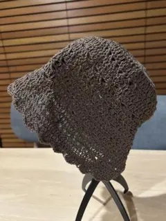 ハンドメイド　大人用バケットハット　ビーニー　クロシェハットNo.3