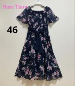 ローズティアラジュエル 大きいサイズ 46 ノースリーブワンピース 花柄