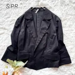エスピーアール S.P.R ジャケット 黒 M コットン混 日本製 羽織り　通勤