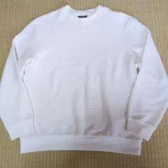 【極々美品✨】H＆M ストライプ ホワイト ニット Mサイズ（日本L相当）