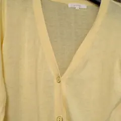 ワールド grove イエローロングカーディガンMサイズ