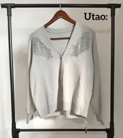 未使用/タグ付き/Utao:/ウタオ/長袖ニットカーディガン/グレー/M