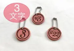 数量限定 ナンバーチャーム サーモンピンク【3文字】 レーザー加工 オーダー受付