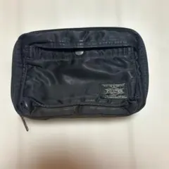 PORTER ストライプ ブラックポーチ - メルカリ