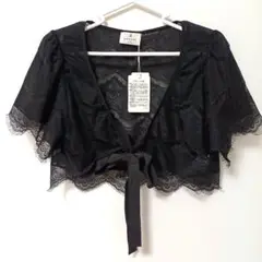 新品✨ランバンオンブルー　レースボレロ　リボン　ブラック