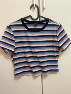 SHEIN ボーダー 半袖 Tシャツ マルチカラー