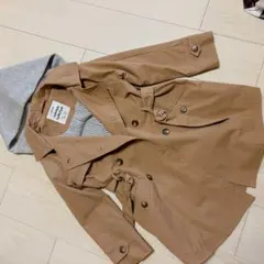 ZARA フード付きブラウントレンチコート 122