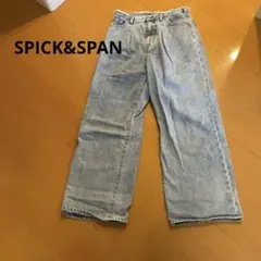 【値下げ！】SPICK&SPANライトブルー フリンジヘム ワイドデニム　26