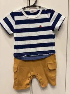 POLO Baby ストライプロンパース 80