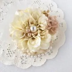 【CBe】 コサージュ　ベージュ　ダリア　入学式　入園式　卒園式　ハンドメイド