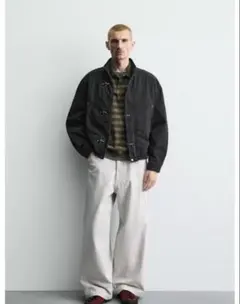 クロップドフィットグルタボンジャケット　ZARA ZARA ザラ クロップドフィットトグルボタンジャケット M - メルカリ