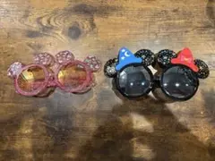 サングラス 2点セット ピンクと黒