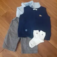 ファマリアのフォーマルセット110( ベスト・シャツ・パンツ・靴下)