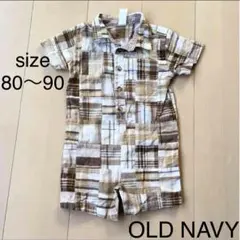 オールドネイビー チェック ツナギ18〜24M★送料無料