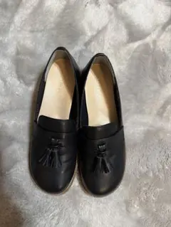 ブラックレザータッセルシューズ