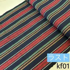 kf01 ちぐさ紬 反物 はぎれ 古布 デッドストック (bl 遠州木綿)
