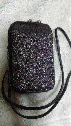 レベッカミンコフ 長財布 ショルダーストラップ付き グリッター 