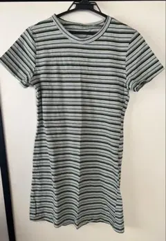 ストライプ 半袖ミニワンピース