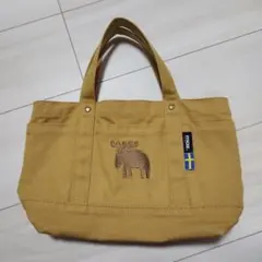 エルク刺繍トートバッグ マスタード