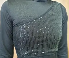 ブラック スパンコール ベアトップ