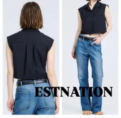 エストネーション　ネイビー ノースリーブ ベスト　ジレ エストネーション ネイビー ノースリーブ ベスト ジレ