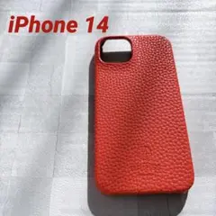 【iPhone 14 用】スマホケース PU レザー シンプル　レッド