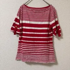 CHARTER CLUB 赤白ストライプ 半袖Tシャツ S