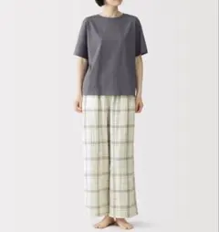 MUJI 無印良品 ルームウェア オフ白チェックのサムネイル