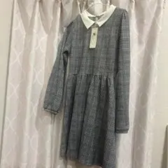 エムズエキサイト チェック ミドル丈 長袖 ワンピース