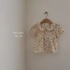 teteatete トップス 花柄 フリルシャツ 80