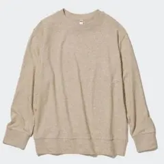ソフトニットフリースクルーネックT ベージュ