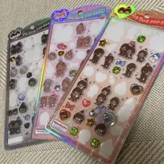 【正規品】モンチッチ うるちゅるシール 3枚セット★ぷくぷく・3D★