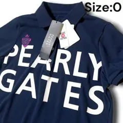 新品タグ付 0 パーリーゲイツ DRY-X 速乾通気性 ポロシャツ 日本製 紺系