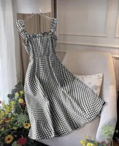 ギンガムチェック キャミワンピース