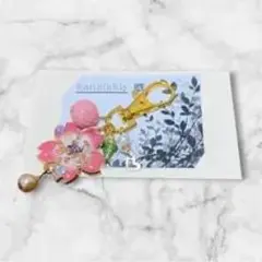 桜の花モチーフ携帯ストラップ